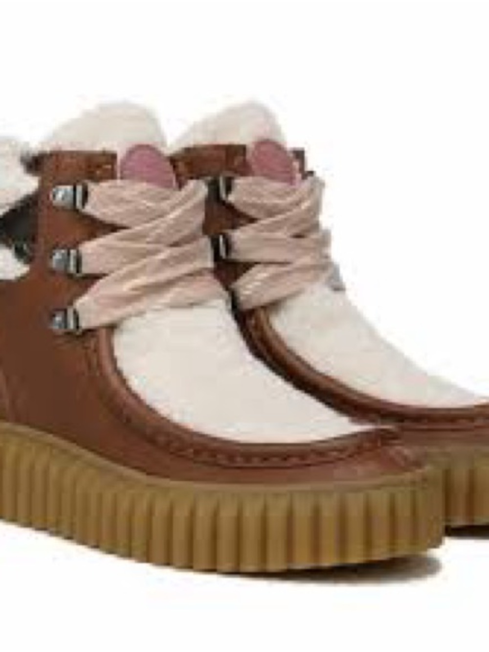 Sam Edelman Brown and Cream Sherpa-Trim Winter Bootie